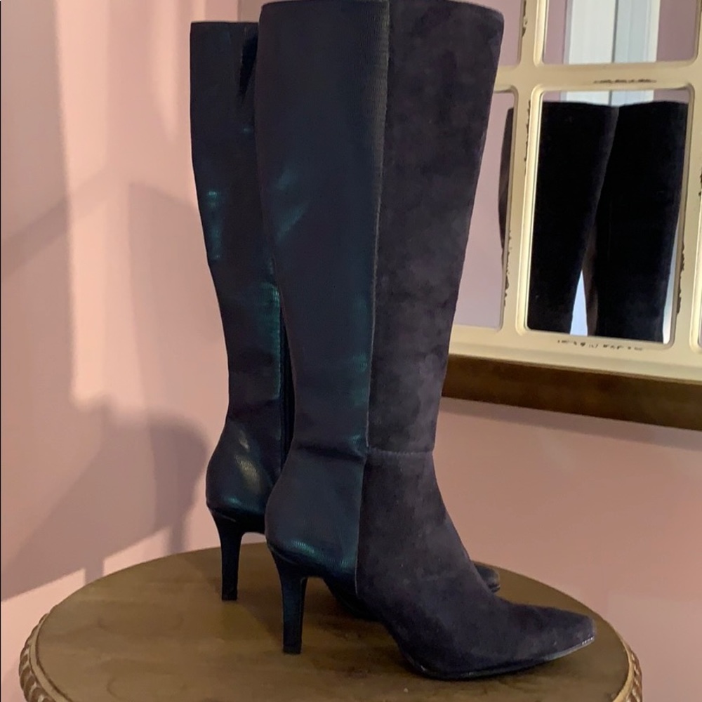 Bandolino Blue Suede Knee Boots